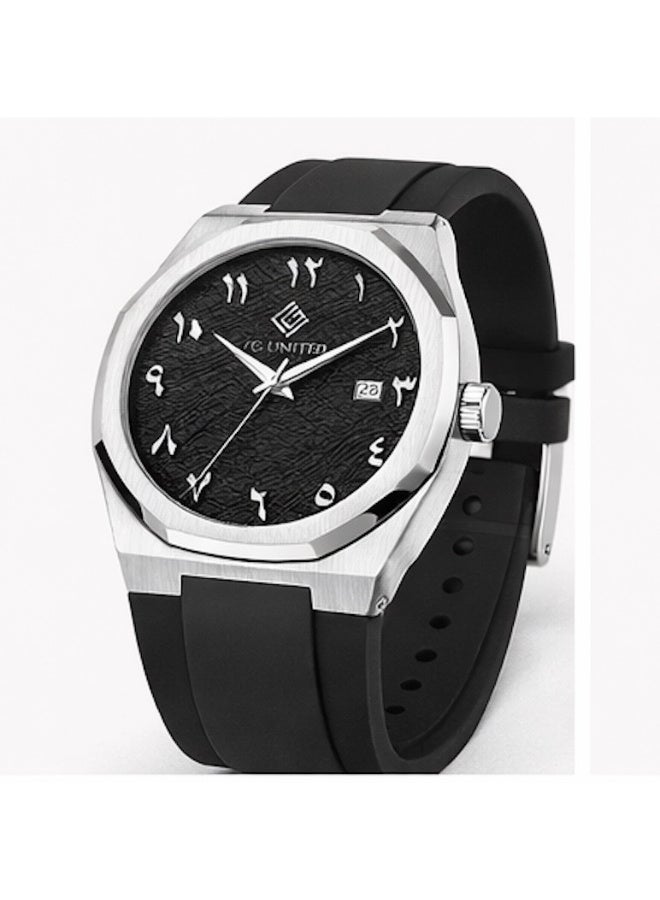 FG UNITED Mens Thin Design stainless steel case silicone strap watch 41mm - FG7001 - Image 3